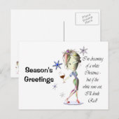 Ik droom van een witte kerst, grappige cadeaus feestdagenkaart (Voorkant / Achterkant)