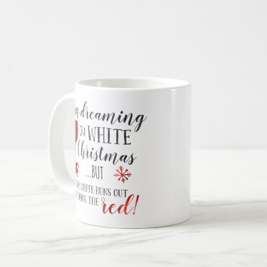 Ik droom van een witte kerst koffiemok (Voorkant links)