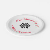 Ik droom van een witte kerst papieren bordje (Gekanteld)