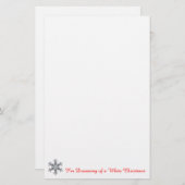 Ik droom van een witte kerst - sneeuwvlok briefpapier (Voorkant / Achterkant)