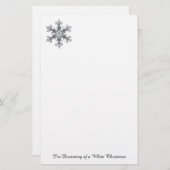 Ik droom van een witte kerst - sneeuwvlok briefpapier (Voorkant / Achterkant)