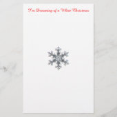 Ik droom van een witte kerst - sneeuwvlok briefpapier (Voorkant)