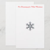 Ik droom van een witte kerst - sneeuwvlok briefpapier (Voorkant / Achterkant)