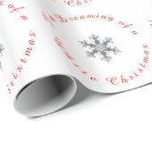 Ik droom van een witte kerst - sneeuwvlok cadeaupapier (Rol Hoek)