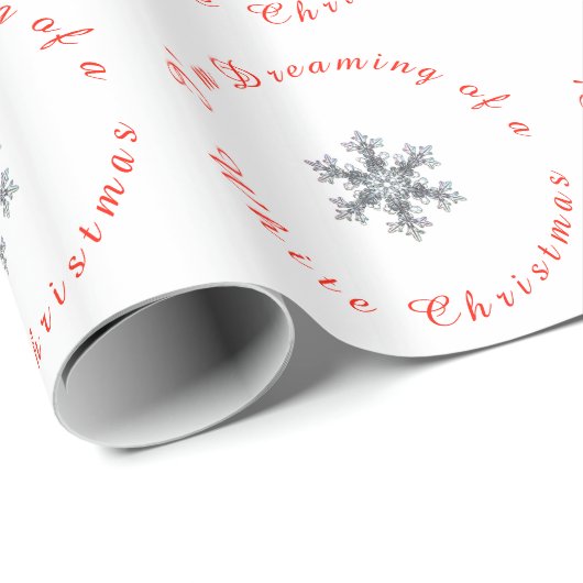 Ik droom van een witte kerst - sneeuwvlok cadeaupapier (Rol Hoek)