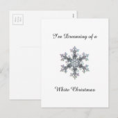 Ik droom van een witte kerst - sneeuwvlok feestdagenkaart (Voorkant / Achterkant)