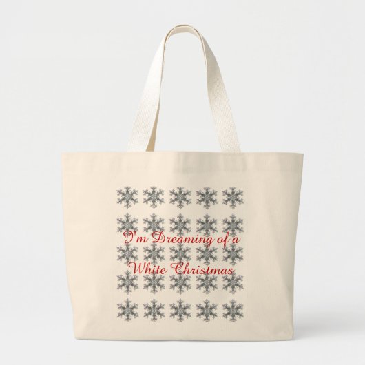 Ik droom van een witte kerst - sneeuwvlok grote tote bag (Voorkant)