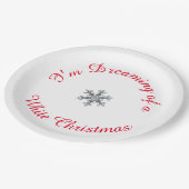 Ik droom van een witte kerst - sneeuwvlok papieren bordje (Gekanteld)