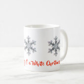Ik droom van een witte kerst, sneeuwvlokken koffiemok (Voorkant rechts)