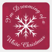 Ik droom van een witte kerst - sneeuwvlokken vierkante sticker (Voorkant)
