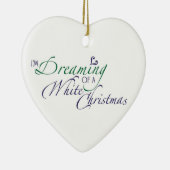 Ik droom van een witte kerstsieraad keramisch ornament (Rechts)