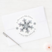 Ik droom van een witte kerstsneeuwvlok ronde sticker (Envelop)