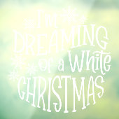 Ik droom van een witte kerstsnowflake raamsticker (Vel 3)