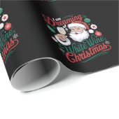 Ik droom van een witte wijn kerst cadeaupapier (Rol Hoek)