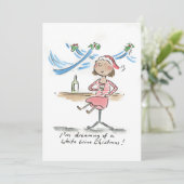 Ik droom van een witte wijn kerst kaart (Staand voorkant)