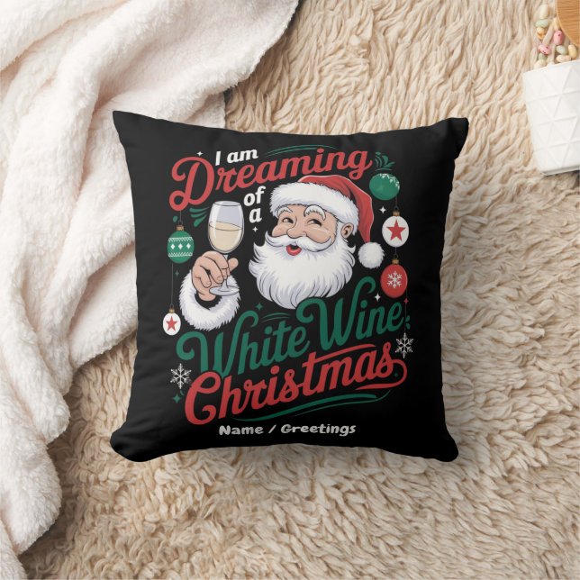 Ik droom van een witte wijn Kerstmis Kussen (Deken)