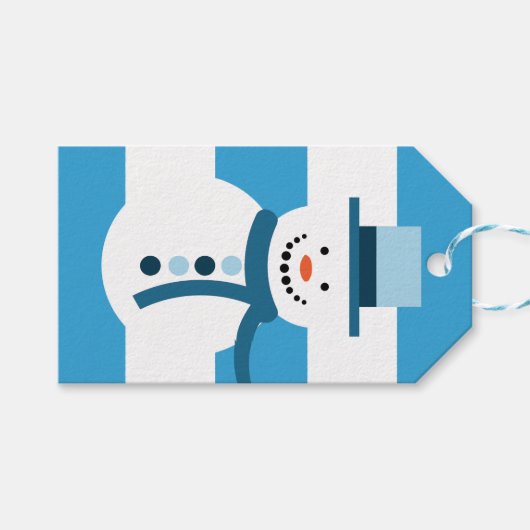 Ik droom van een witte wintersneeuwman cadeaulabel (Voorkant (Horizontaal))