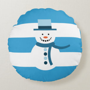 Ik droom van een witte wintersneeuwman rond kussen