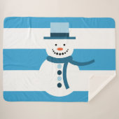 Ik droom van een witte wintersneeuwman sherpa deken (Voorkant (horizontaal))