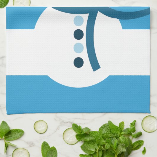 Ik droom van een witte wintersneeuwman theedoek (Gevouwen)