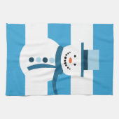 Ik droom van een witte wintersneeuwman theedoek (Horizontaal)