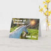 Ik droom van eenhoorns en jou Romance Kaart (Gele Bloem)