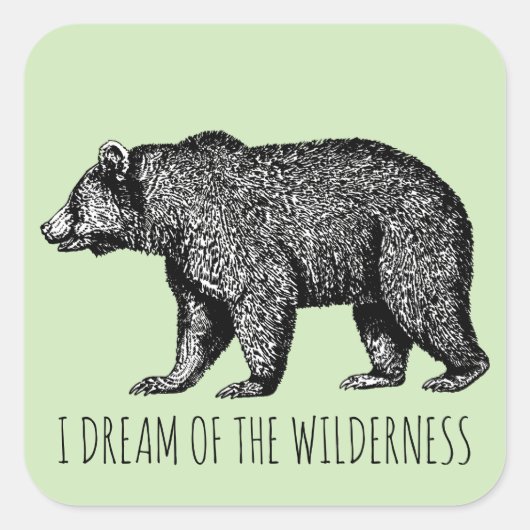 Ik droom van het Wilderness Walking Beer Vierkante Sticker (Voorkant)