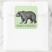Ik droom van het Wilderness Walking Beer Vierkante Sticker (Tas)