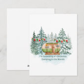 Ik droom van Kerstkamp in de bossen op  Feestdagenkaart (Voorkant / Achterkant)