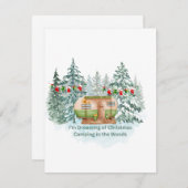 Ik droom van kerstkamperen in de Bossen op Feestdagenkaart (Voorkant / Achterkant)