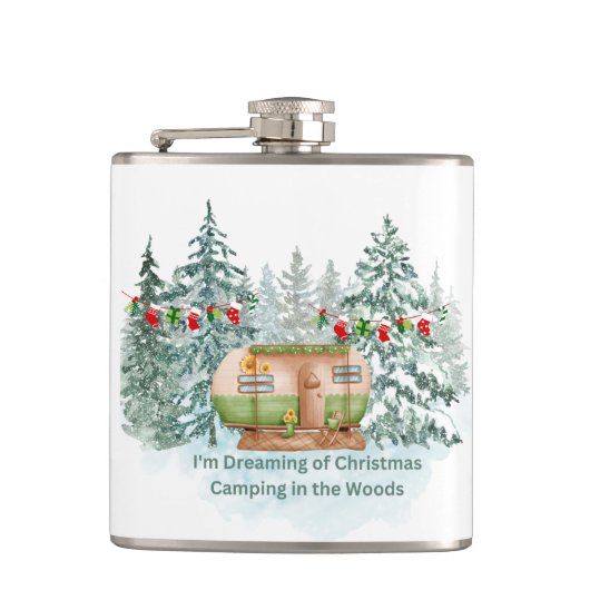 Ik droom van Kerstmis Camping op Flask Heupfles (Voorkant)