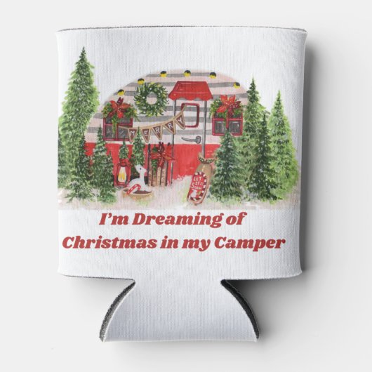 Ik droom van Kerstmis in mijn camper op een Blikjeskoeler (Voorkant)