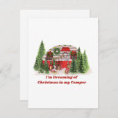 Ik droom van Kerstmis in mijn camper op een Feestdagenkaart (Voorkant / Achterkant)