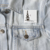 Ik droom van Parijs, 2 Vierkante Button 5,1 Cm (In situ)