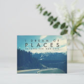 Ik droom van plaatsen buiten de horizon briefkaart (Staand voorkant)