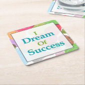 Ik droom van succes kartonnen onderzetters (Schuin)
