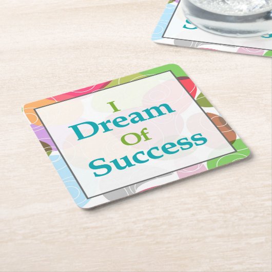 Ik droom van succes kartonnen onderzetters (Schuin)