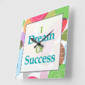 Ik droom van succes vierkante klok (Hoek)