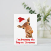 Ik droom van Tropische Kerstmis | T-shirt Feestdagenkaart (Staand voorkant)