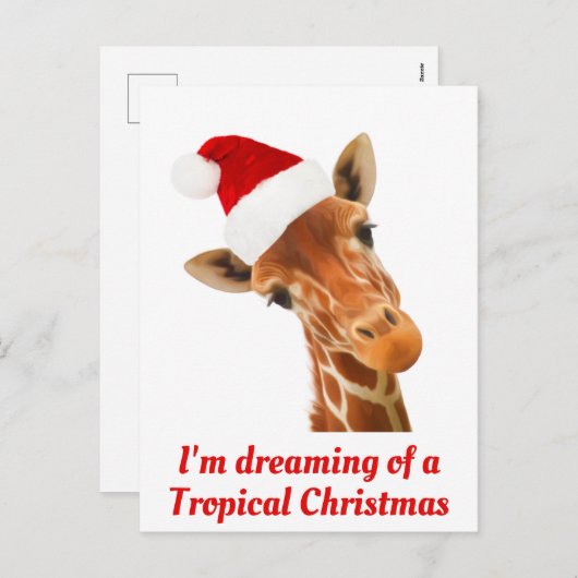 Ik droom van Tropische Kerstmis | T-shirt Feestdagenkaart (Voorkant / Achterkant)