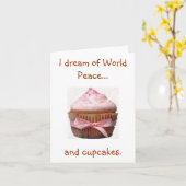 Ik droom van wereldvrede... en cakejes. Nekaarten Kaart (Gele Bloem)