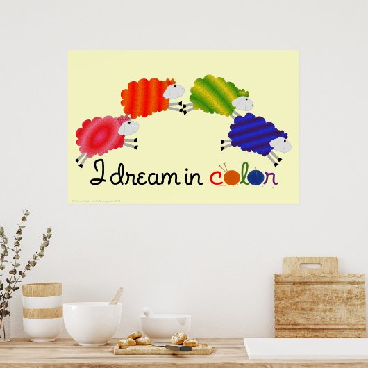 Ik droomde in het Poster van de kleurenschoen (Keuken)