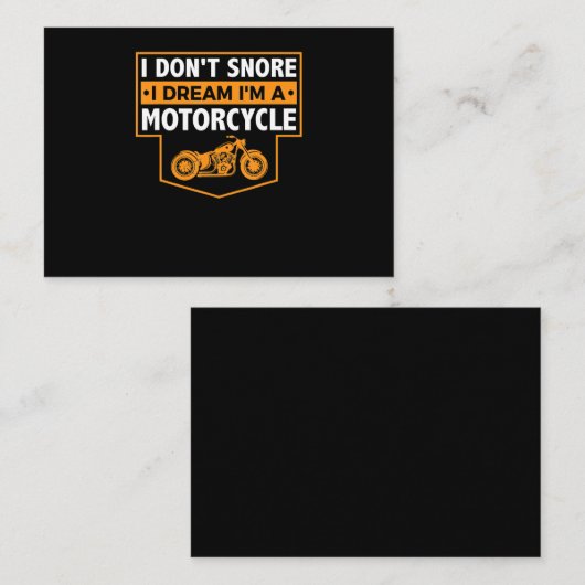 Ik droomde niet dat ik een motorfietssnurkenbike b informatiekaartje (Voorkant / Achterkant)