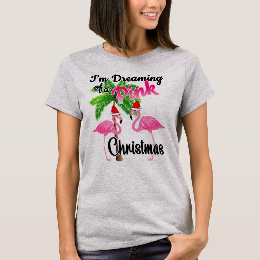 Ik droomde van een roze kerstflamingo Shirt (Voorkant)