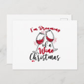 Ik droomde van een Wine Kerstmis Uitnodiging Briefkaart (Voorkant / Achterkant)