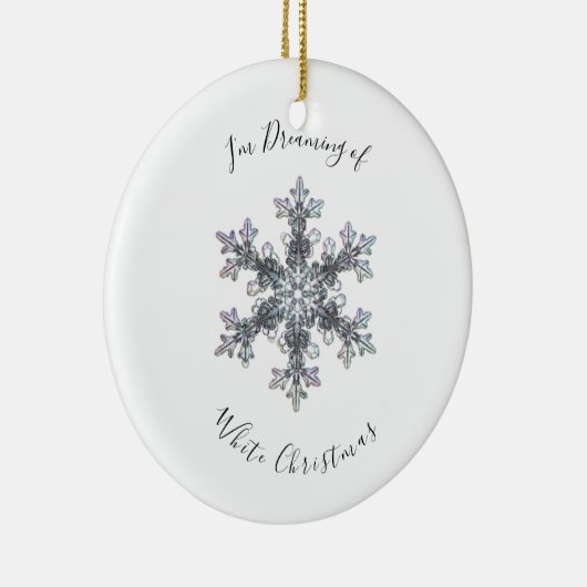 Ik droomde van een witte kerst keramisch ornament (Rechts)