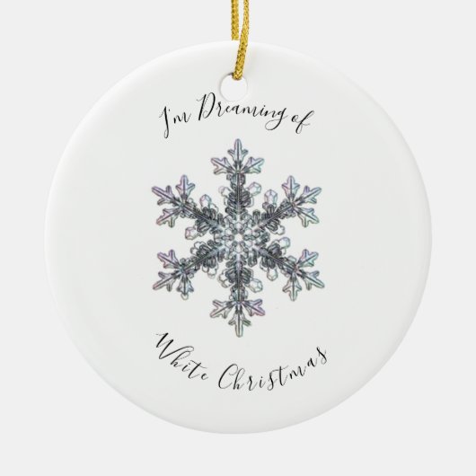 Ik droomde van een witte kerst keramisch ornament (Voorkant)