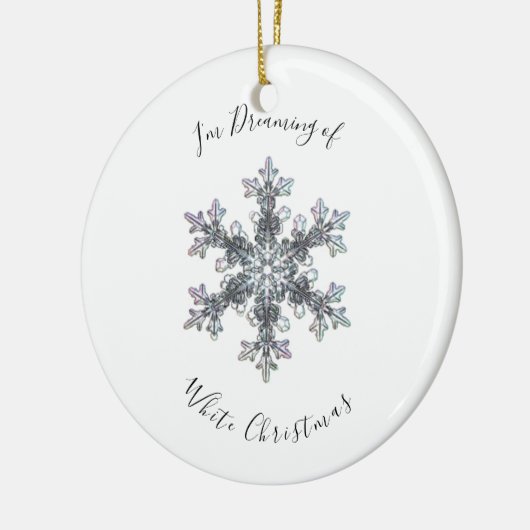 Ik droomde van een witte kerst keramisch ornament (Links)