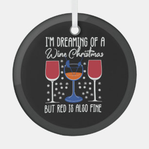 Ik droomde van een witte kerst, maar rood is ook glas ornament
