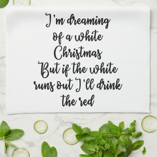 Ik droomde van een witte kersthanddoek theedoek (Gevouwen)